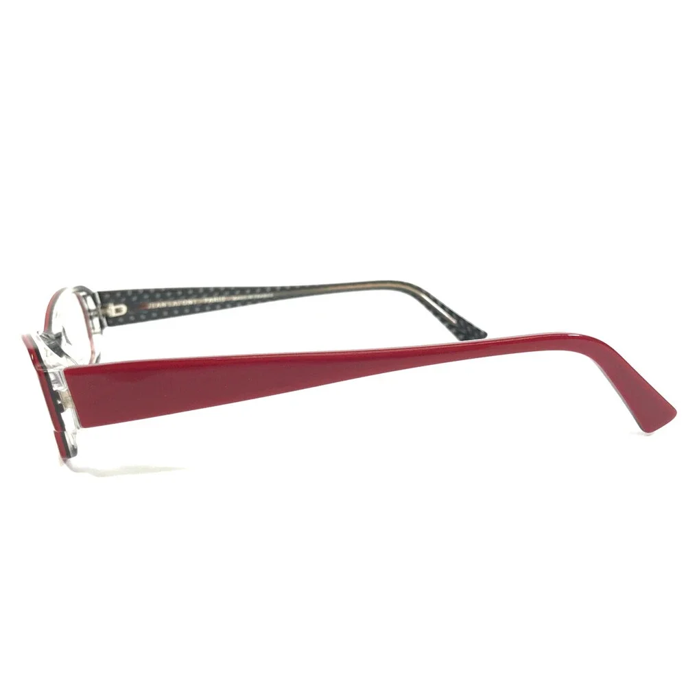 Jean Lafont Eyeglasses Frames NIKI 650 Black Red Rectangle Full Rim 50-14-142